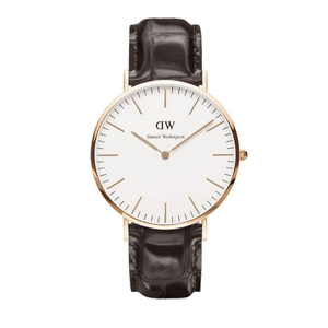 Buy Shop Daniel Wellington Classic York White Dial Brown Leather Strap Watch For Men - DW00100011 USA Online