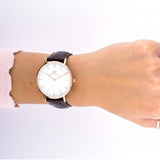 Buy Shop Daniel Wellington Classic York White Dial Brown Leather Strap Watch For Women - DW00100038 USA Online