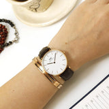 Buy Shop Daniel Wellington Classic York White Dial Brown Leather Strap Watch For Women - DW00100038 USA Online