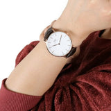 Buy Shop Daniel Wellington Classic York White Dial Brown Leather Strap Watch For Women - DW00100038 USA Online
