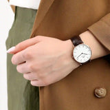 Buy Shop Daniel Wellington Classic York White Dial Brown Leather Strap Watch For Women - DW00100038 USA Online