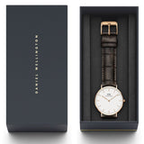 Buy Shop Daniel Wellington Classic York White Dial Brown Leather Strap Watch For Women - DW00100038 USA Online