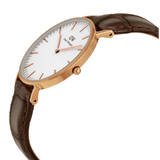 Buy Shop Daniel Wellington Classic York White Dial Brown Leather Strap Watch For Women - DW00100038 USA Online