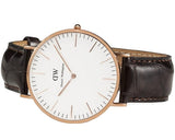 Buy Shop Daniel Wellington Classic York White Dial Brown Leather Strap Watch For Women - DW00100038 USA Online