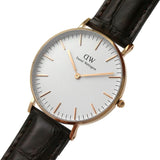 Buy Shop Daniel Wellington Classic York White Dial Brown Leather Strap Watch For Women - DW00100038 USA Online
