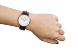 Buy Shop Daniel Wellington Classic York White Dial Brown Leather Strap Watch For Women - DW00100038 USA Online
