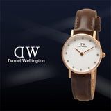 Buy Shop Daniel Wellington Classy Bristol White Dial Brown Leather Strap Watch For Women - DW00100062 USA Online