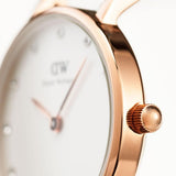 Buy Shop Daniel Wellington Classy Bristol White Dial Brown Leather Strap Watch For Women - DW00100062 USA Online