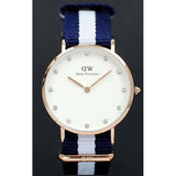 Buy Shop Daniel Wellington Classy Glasgow White Dial Two Tone Nylon Strap Watch For Women - DW00100078 USA Online