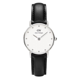 Buy Shop Daniel Wellington Classy Sheffield White Dial Black Leather Strap Watch For Women - DW00100068 USA Online
