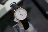Buy Shop Daniel Wellington Classy Sheffield White Dial Black Leather Strap Watch For Women - DW00100060 USA Online