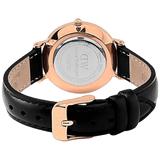 Buy Shop Daniel Wellington Classy Sheffield White Dial Black Leather Strap Watch For Women - DW00100060 USA Online