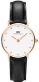 Buy Shop Daniel Wellington Classy Sheffield White Dial Black Leather Strap Watch For Women - DW00100060 USA Online