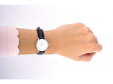 Buy Shop Daniel Wellington Classy Sheffield White Dial Black Leather Strap Watch For Women - DW00100068 USA Online