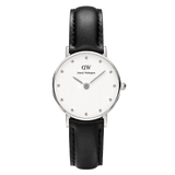 Buy Shop Daniel Wellington Classy Sheffield White Dial Black Leather Strap Watch For Women - DW00100068 USA Online