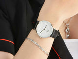 Buy Shop Daniel Wellington Classy Sheffield White Dial Black Leather Strap Watch For Women - DW00100080 USA Online