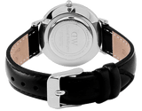 Buy Shop Daniel Wellington Classy Sheffield White Dial Black Leather Strap Watch For Women - DW00100080 USA Online