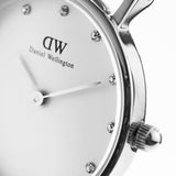 Buy Shop Daniel Wellington Classy Sheffield White Dial Black Leather Strap Watch For Women - DW00100080 USA Online