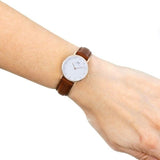 Buy Shop Daniel Wellington Classy St Mawes White Dial Brown Leather Strap Watch For Women - DW00100059 USA Online