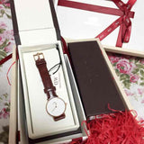 Buy Shop Daniel Wellington Classy St Mawes White Dial Brown Leather Strap Watch For Women - DW00100059 USA Online