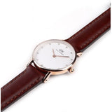 Buy Shop Daniel Wellington Classy St Mawes White Dial Brown Leather Strap Watch For Women - DW00100059 USA Online
