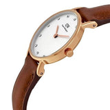 Buy Shop Daniel Wellington Classy St Mawes White Dial Brown Leather Strap Watch For Women - DW00100059 USA Online