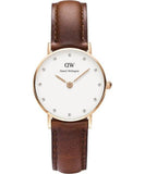 Buy Shop Daniel Wellington Classy St Mawes White Dial Brown Leather Strap Watch For Women - DW00100059 USA Online