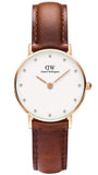 Buy Shop Daniel Wellington Classy St Mawes White Dial Brown Leather Strap Watch For Women - DW00100059 USA Online