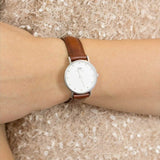 Buy Shop Daniel Wellington Classy St Mawes White Dial Brown Leather Strap Watch For Women - DW00100067 USA Online