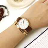 Buy Shop Daniel Wellington Classy St Mawes White Dial Brown Leather Strap Watch For Women - DW00100075 USA Online