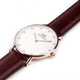 Buy Shop Daniel Wellington Classy St Mawes White Dial Brown Leather Strap Watch For Women - DW00100075 USA Online