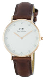 Buy Shop Daniel Wellington Classy St Mawes White Dial Brown Leather Strap Watch For Women - DW00100075 USA Online