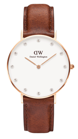 Buy Shop Daniel Wellington Classy St Mawes White Dial Brown Leather Strap Watch For Women - DW00100075 USA Online