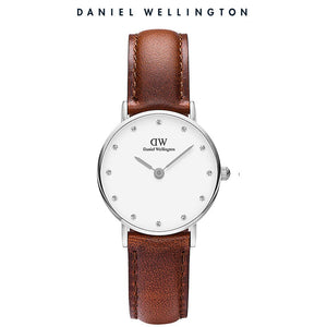 Buy Shop Daniel Wellington Classy St Mawes White Dial Brown Leather Strap Watch For Women - DW00100079 USA Online