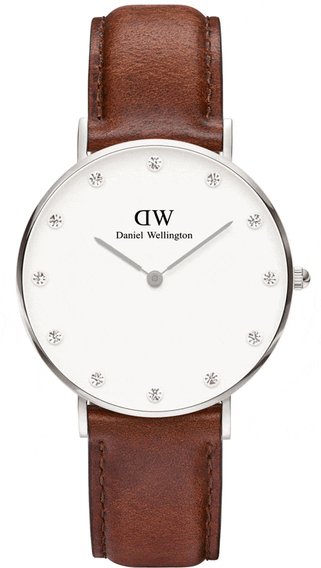 Buy Shop Daniel Wellington Classy St Mawes White Dial Brown Leather Strap Watch For Women - DW00100079 USA Online