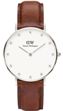Buy Shop Daniel Wellington Classy St Mawes White Dial Brown Leather Strap Watch For Women - DW00100079 USA Online