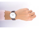 Buy Shop Daniel Wellington Dapper Bristol White Dial Brown Leather Strap Watch For Women - DW00100090 USA Online