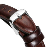 Buy Shop Daniel Wellington Dapper Bristol White Dial Brown Leather Strap Watch For Women - DW00100090 USA Online
