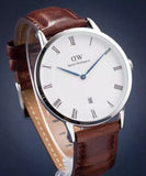 Buy Shop Daniel Wellington Dapper Bristol White Dial Brown Leather Strap Watch For Women - DW00100090 USA Online