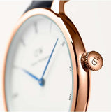 Buy Shop Daniel Wellington Dapper Bristol White Dial Brown Leather Strap Watch For Women - DW00100094 USA Online