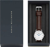 Buy Shop Daniel Wellington Dapper Bristol White Dial Brown Leather Strap Watch For Women - DW00100098 USA Online