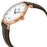 Buy Shop Daniel Wellington Dapper Bristol White Dial Brown Leather Strap Watch For Women - DW00100094 USA Online