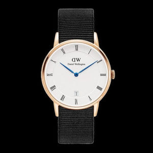 Buy Shop Daniel Wellington Dapper Cornwall White Dial Black Nylon Strap Watch For Men - DW00100261 USA Online