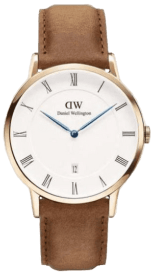 Buy Shop Daniel Wellington Dapper Durham White Dial Brown Leather Strap Watch For Men - DW00100115 USA Online