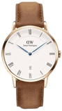 Buy Shop Daniel Wellington Dapper Durham White Dial Brown Leather Strap Watch For Men - DW00100115 USA Online