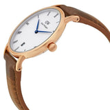 Buy Shop Daniel Wellington Dapper Durham White Dial Brown Leather Strap Watch For Women - DW00100113 USA Online