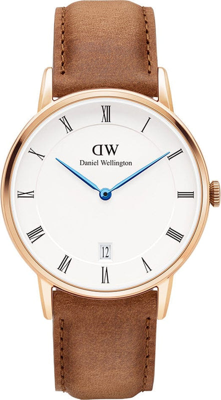 Buy Shop Daniel Wellington Dapper Durham White Dial Brown Leather Strap Watch For Women - DW00100113 USA Online