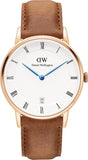 Buy Shop Daniel Wellington Dapper Durham White Dial Brown Leather Strap Watch For Women - DW00100113 USA Online