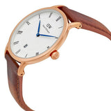 Buy Shop Daniel Wellington Dapper Durham White Dial Brown Leather Strap Watch For Men - DW00100115 USA Online