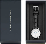 Buy Shop Daniel Wellington Dapper Reading Quartz White Dial Black Leather Strap Watch For Women - DW00100117 USA Online